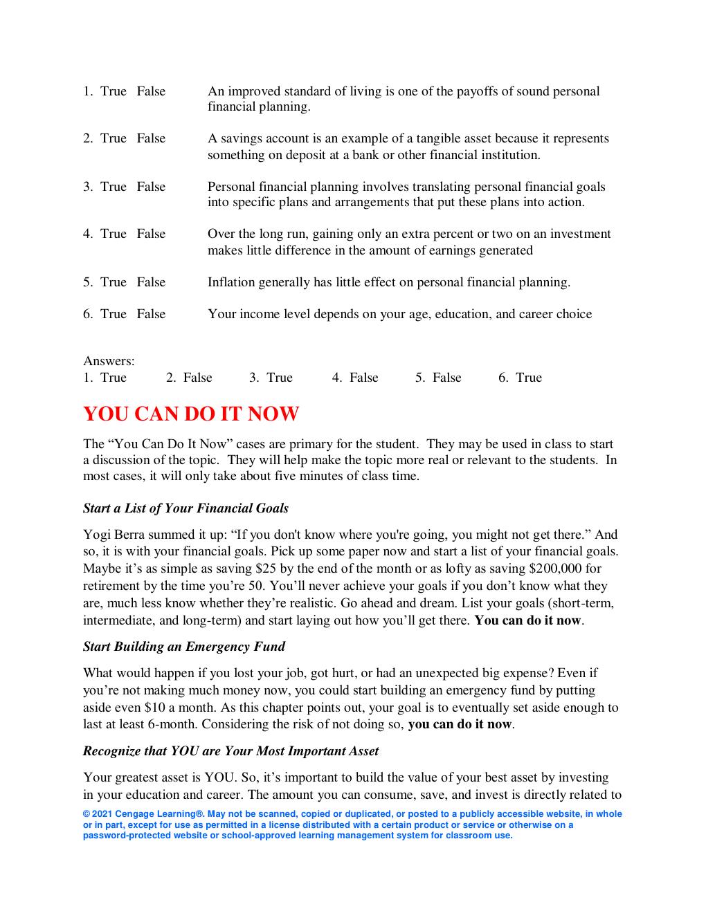 Preview page 5 of SOLUTION MANUAL FOR  Personal Financial Planning 15th Edition by Randy  Billingsley, Lawrence J. Gitman, Michael D. Joeh