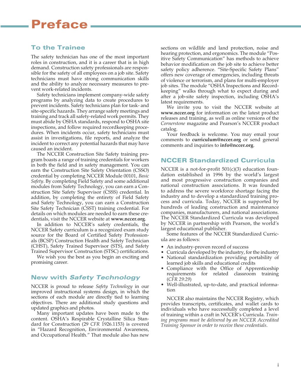 Preview page 4 of Safety Technology Trainee Guide 2nd Edition By NCCER eBook PDF