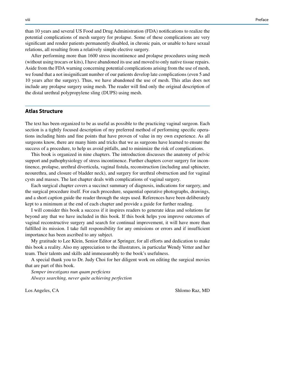 Preview page 9 of Atlas of Vaginal Reconstructive Surgery 1st Edition by Schlomo Raz