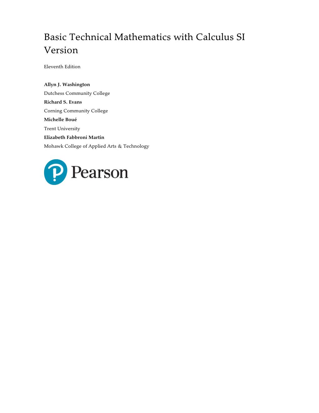 Preview page 3 of Basic Technical Mathematics with Calculus, SI Versihington & Richard Evans & Elizabeth Fabbroni Martin