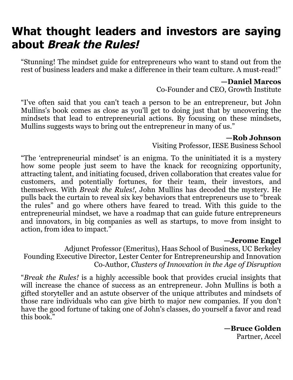 Preview page 5 of Break the Rules!_ The Six Counter-Conventional MindsThat Can Help Anyone Change the World - John Mullins