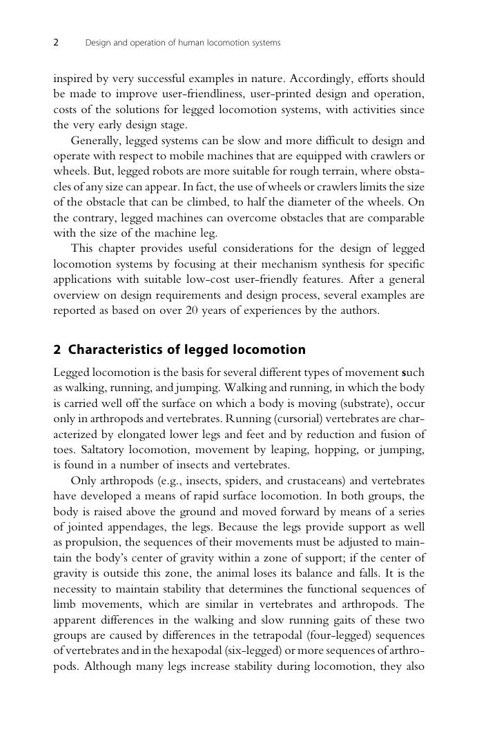 Preview page 8 of Design and Operation of Human Locomotion Systems 1st Edition by Marco Cecarelli, Giuseppe Carbone
