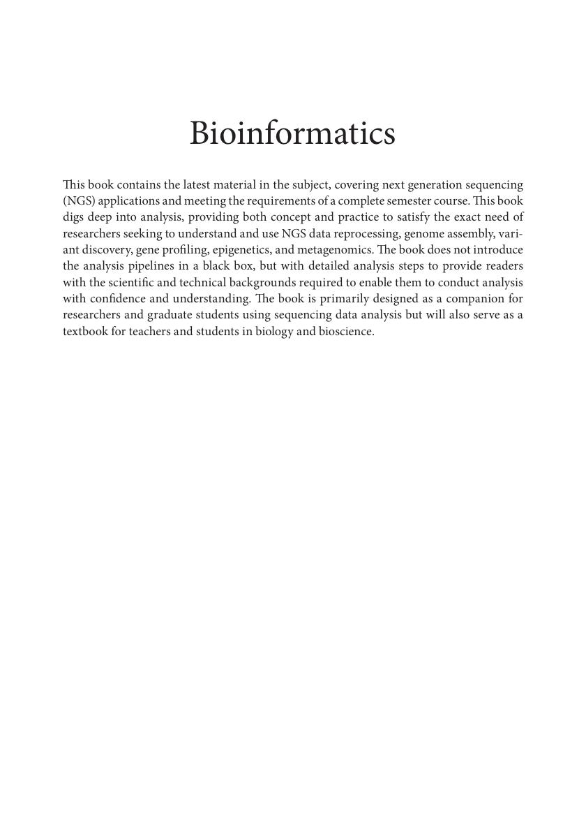 Preview page 2 of E book Bioinformatics A Practical Guide to Next Generation Sequencing Data Analysis (Chapman & HallCRC Computational Bio