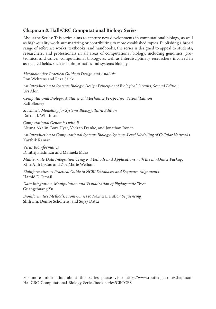 Preview page 3 of E book Bioinformatics A Practical Guide to Next Generation Sequencing Data Analysis (Chapman & HallCRC Computational Bio