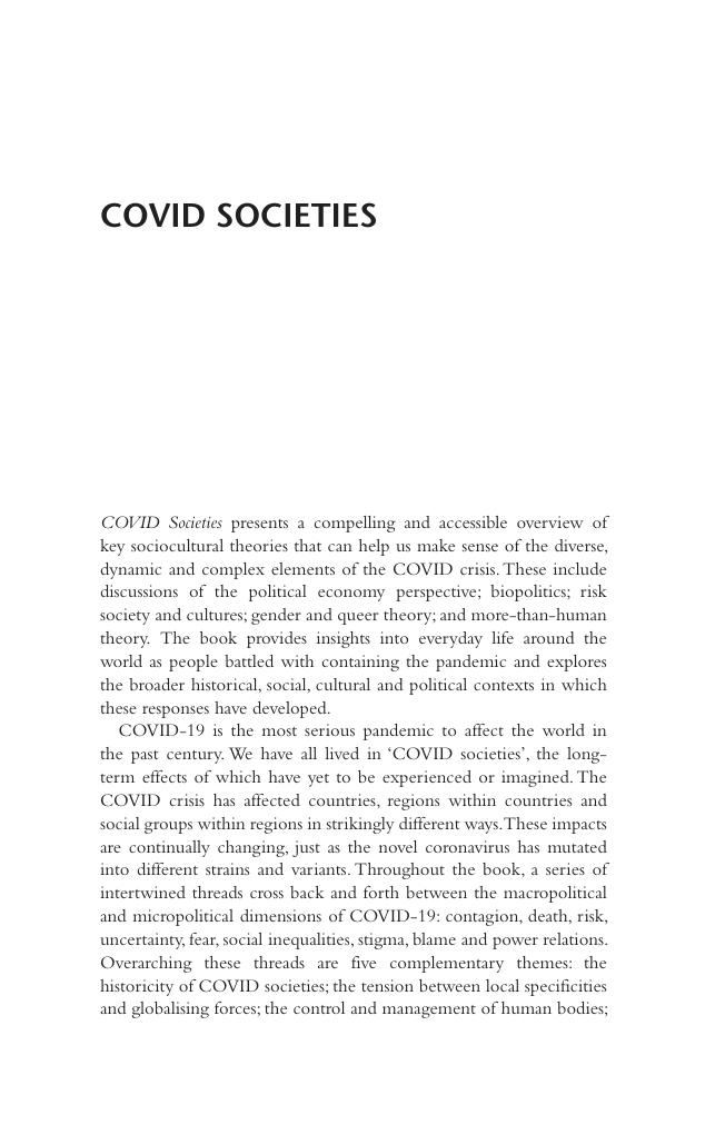 Preview page 2 of E BOOK COVID Societies 1st Edition by Deborah Lupton