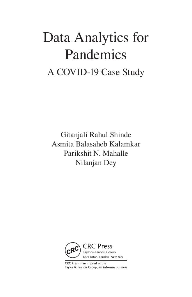 Preview page 4 of Data Analytics for Pandemics: A COVID-19 Case Study 1st Edition by Gitanjali Rahul Shinde, Asmita Balasaheb Kalamkar , P