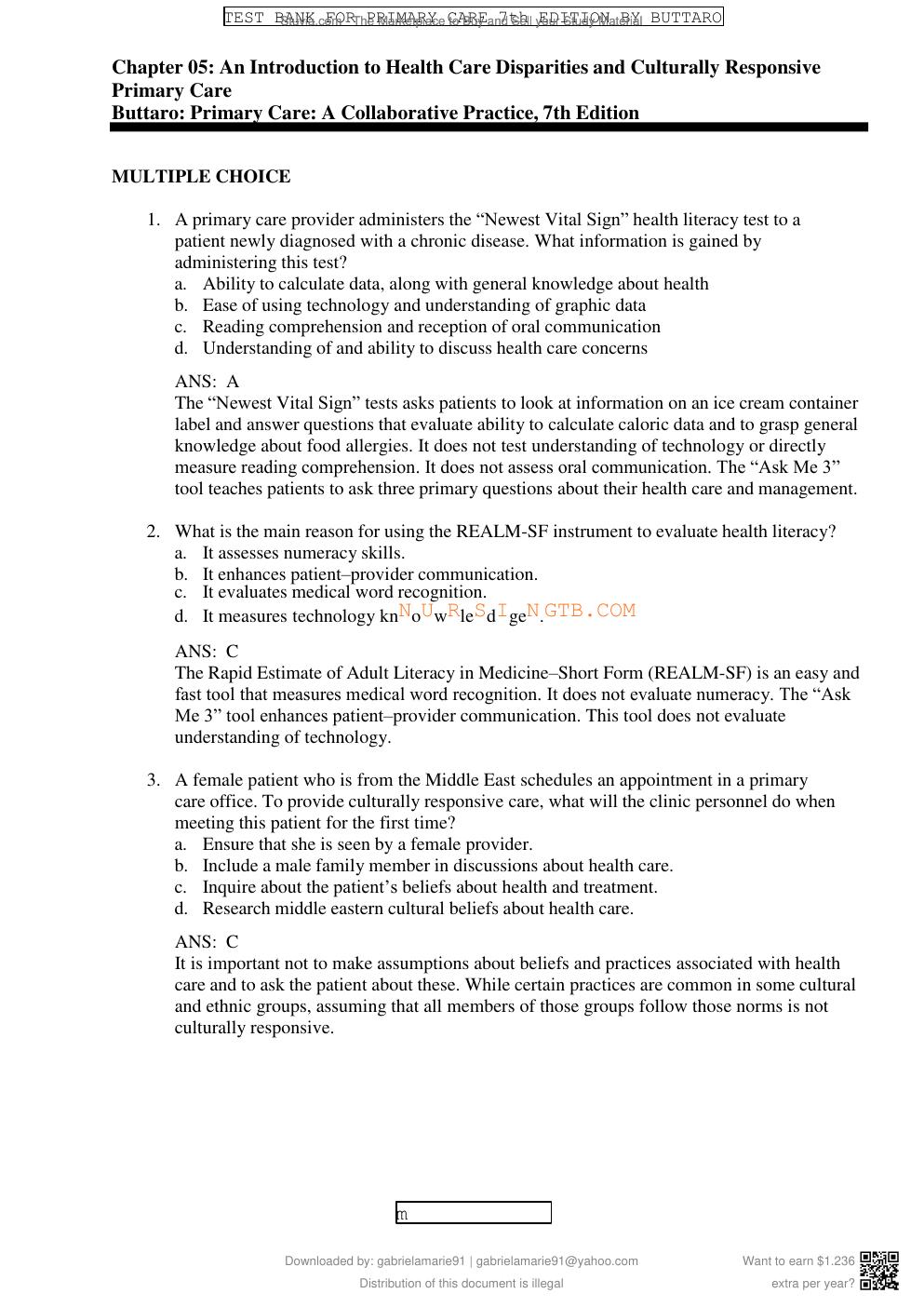 Preview page 7 of Test Bank Primary Care Interprofessional Collaborative Practice 7th Edition
