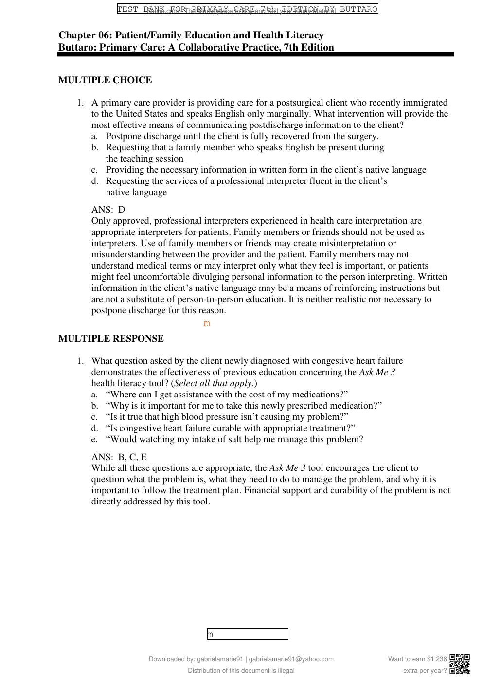 Preview page 8 of Test Bank Primary Care Interprofessional Collaborative Practice 7th Edition