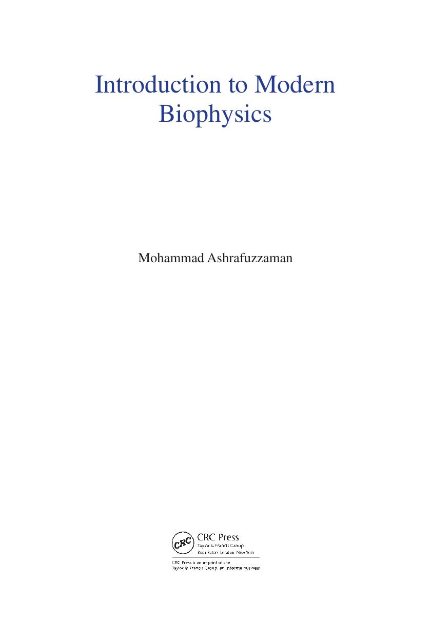 Preview page 4 of E book Introduction to Modern Biophysics 1st Edition by Mohammad Ashrafuzzaman