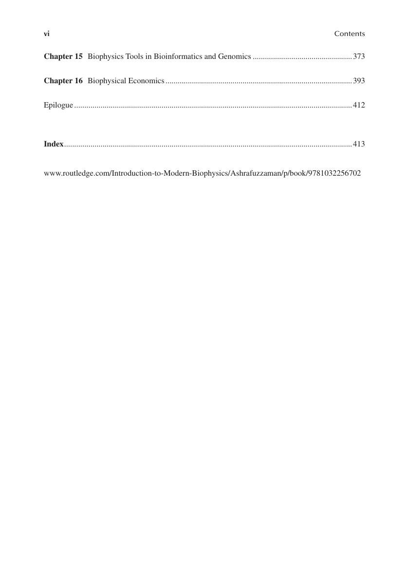 Preview page 7 of E book Introduction to Modern Biophysics 1st Edition by Mohammad Ashrafuzzaman