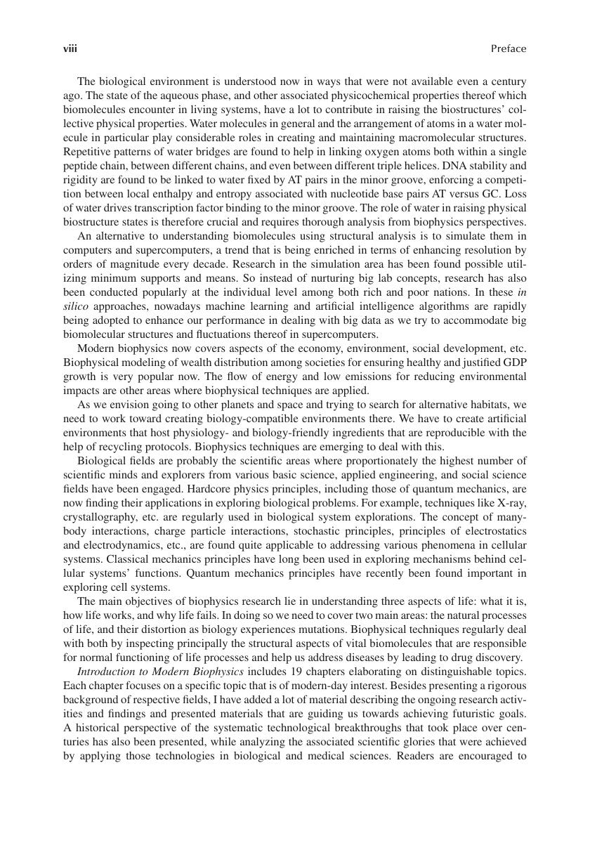 Preview page 9 of E book Introduction to Modern Biophysics 1st Edition by Mohammad Ashrafuzzaman