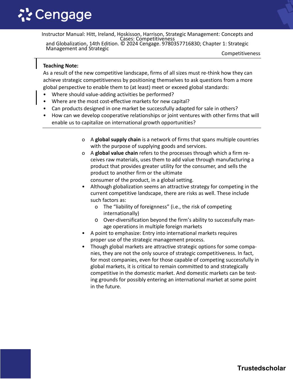 Preview page 10 of Instructor Manual — Strategic Management: Concepts and Cases: Competitiveness and Globalization, 14th Edition (Michael A
