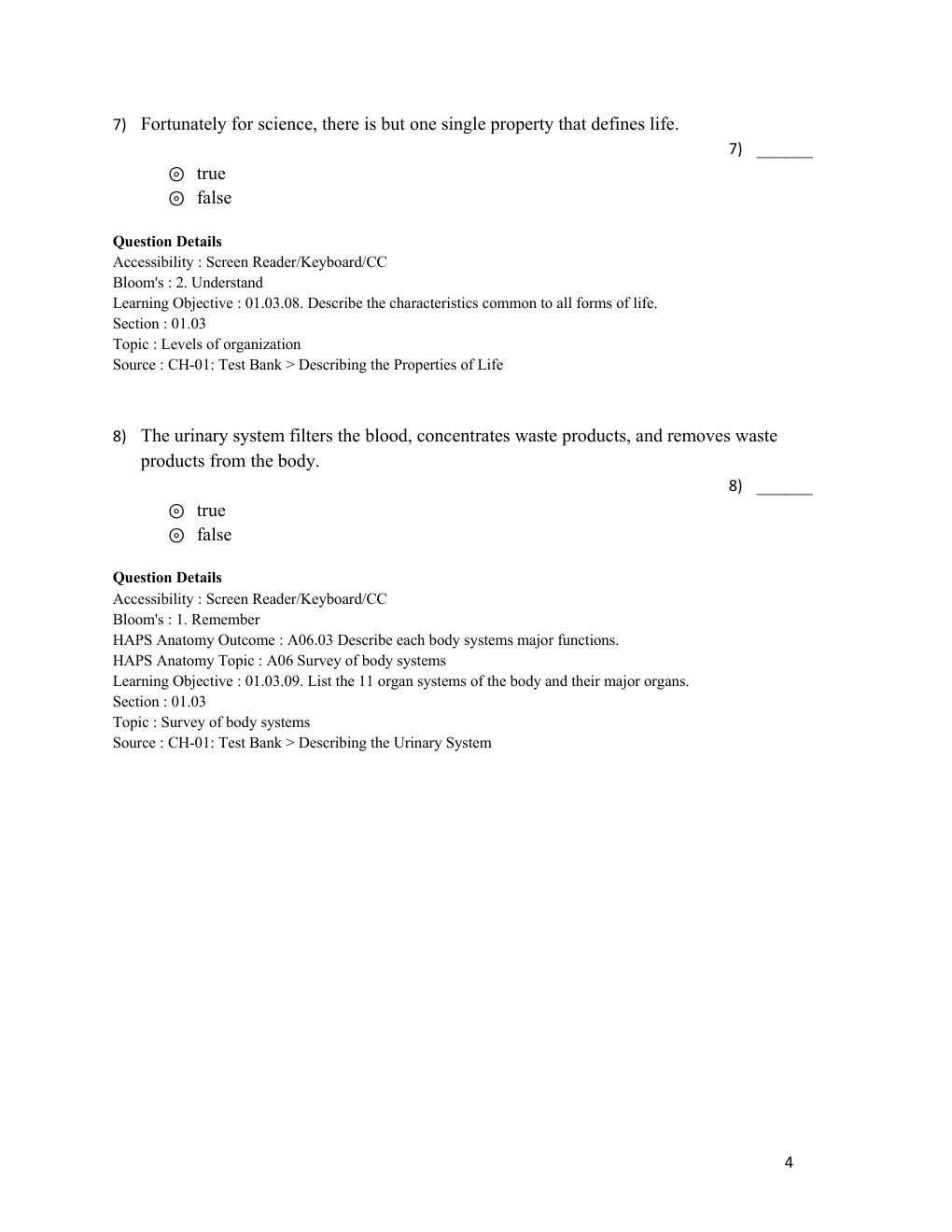 Preview page 4 of Test Bank Human Anatomy 2024 Release by Michael McKinley