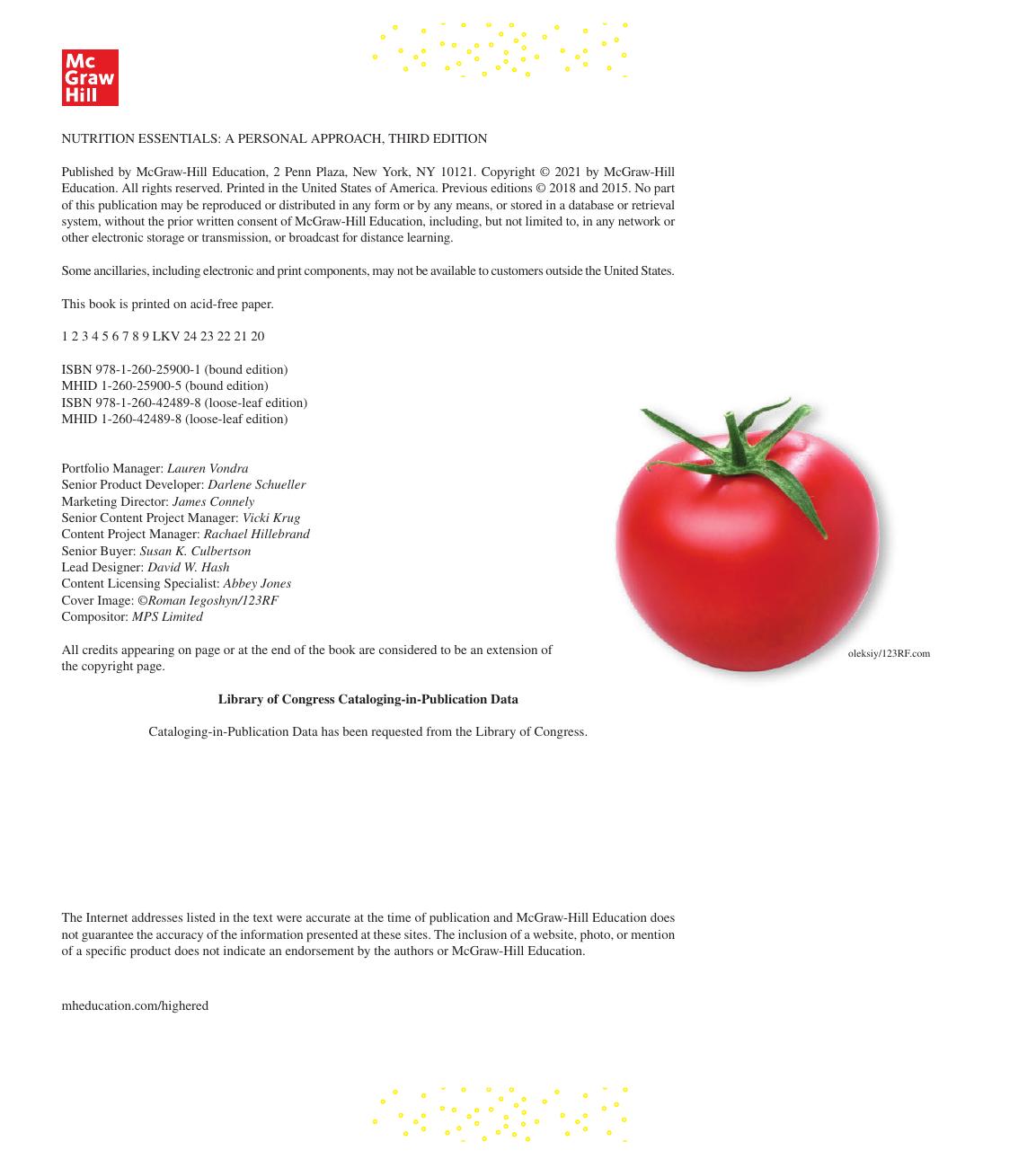 Preview page 3 of Nutrition Essentials A Personal Approach 3rd Edition By Wendy Schiff