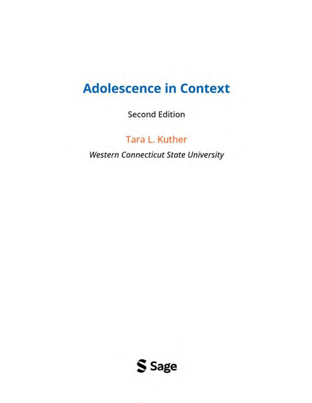 Preview page 3 of Adolescence in Context 2nd Edition By Tara Kuther ISBN: 9781071913383