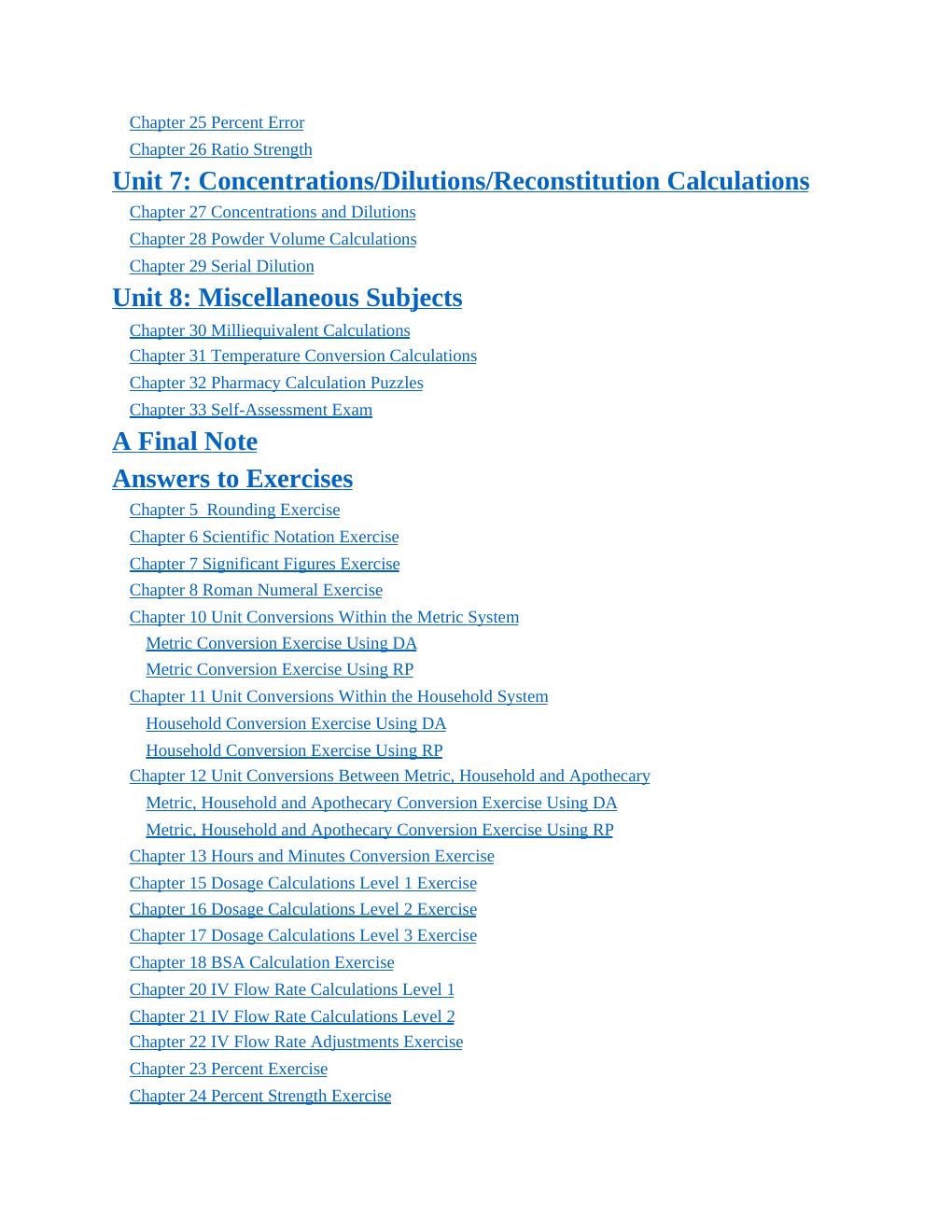 Preview page 5 of Pharmacy Calculations for Pharmacy Technicians Master Calculations The Safe & Easy Way Without Formulas 1st Edition By B
