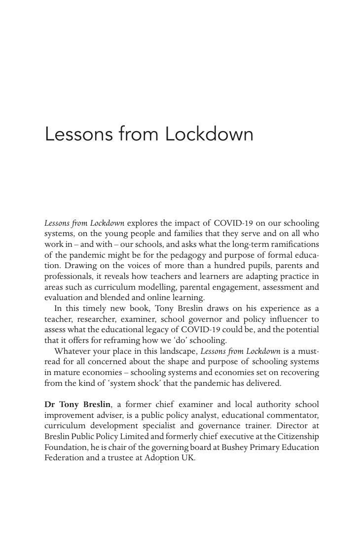 Preview page 6 of E BOOK Lessons from Lockdown 1st Edition by Tony Breslin