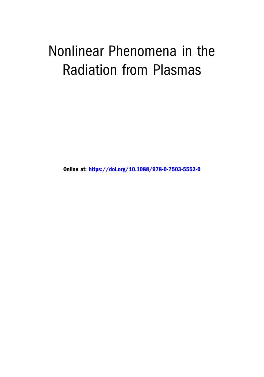 Preview page 2 of E book Nonlinear Phenomena in the Radiation from Plasmas by Eugene Oks