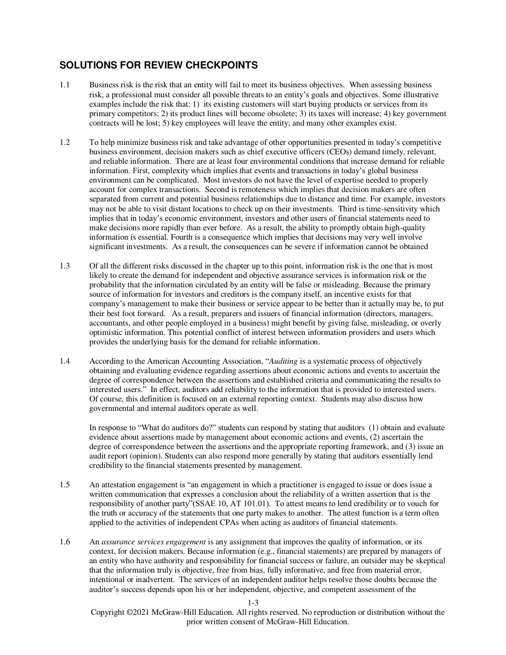 Preview page 3 of Complete Solution Manual for Auditing & Assurance Services, 8th  Edition By Timothy Louwers