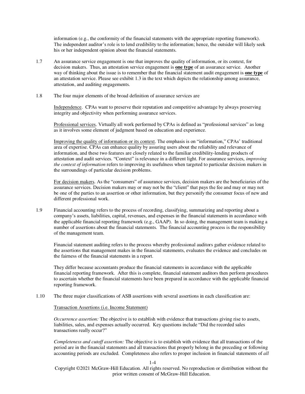 Preview page 4 of Complete Solution Manual for Auditing & Assurance Services, 8th  Edition By Timothy Louwers