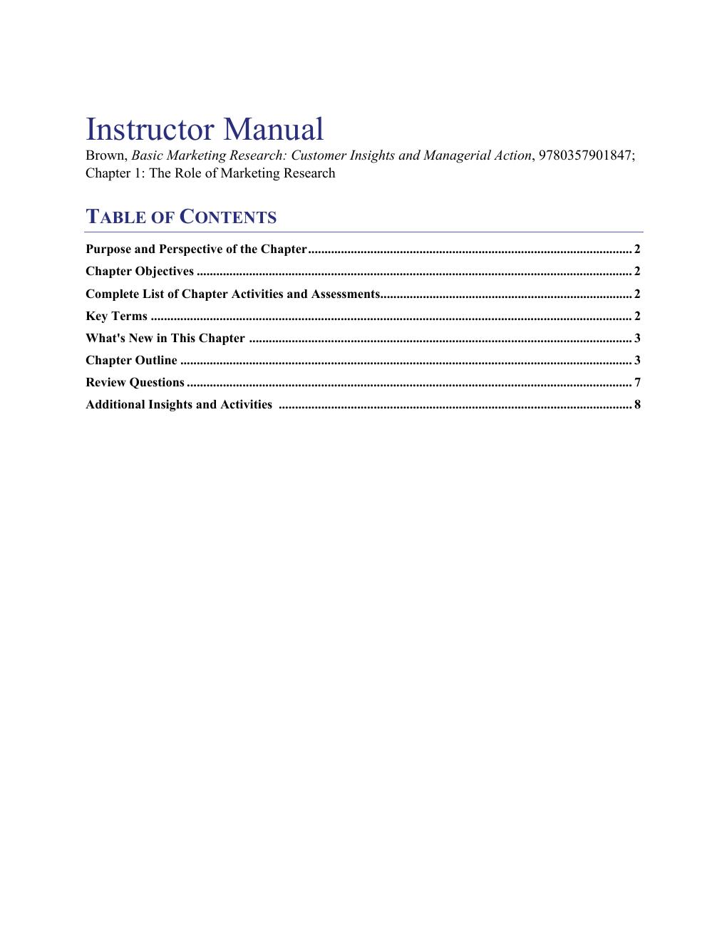 Preview page 2 of Solution Manual For Basic Marketing Research  10th Edition by Tom J. Brown All Chapters 1- 20