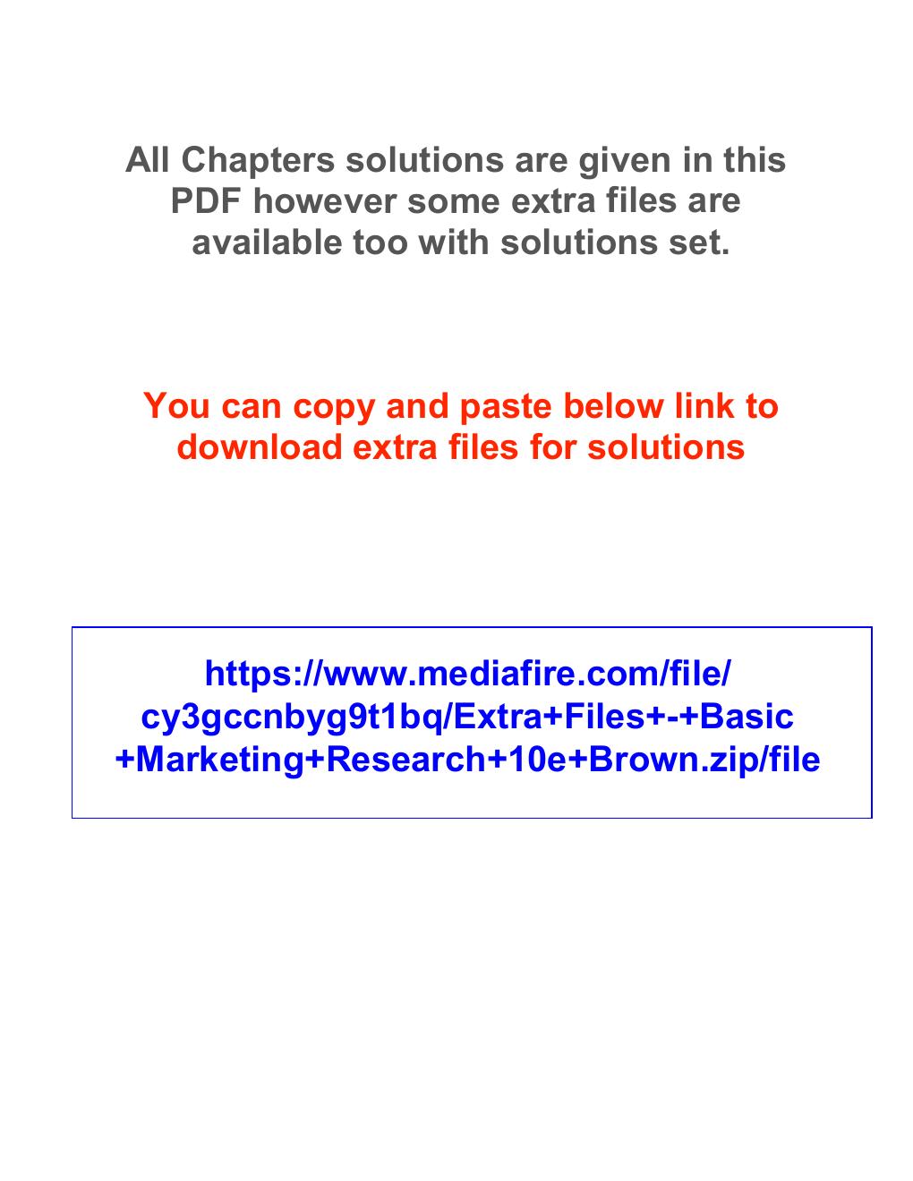 Preview page 4 of Solution Manual For Basic Marketing Research  10th Edition by Tom J. Brown All Chapters 1- 20