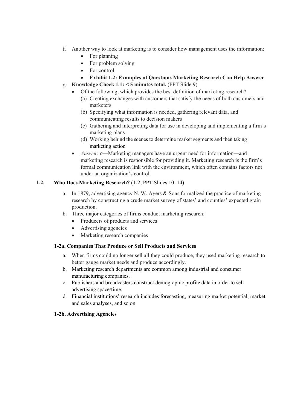 Preview page 6 of Solution Manual For Basic Marketing Research  10th Edition by Tom J. Brown All Chapters 1- 20