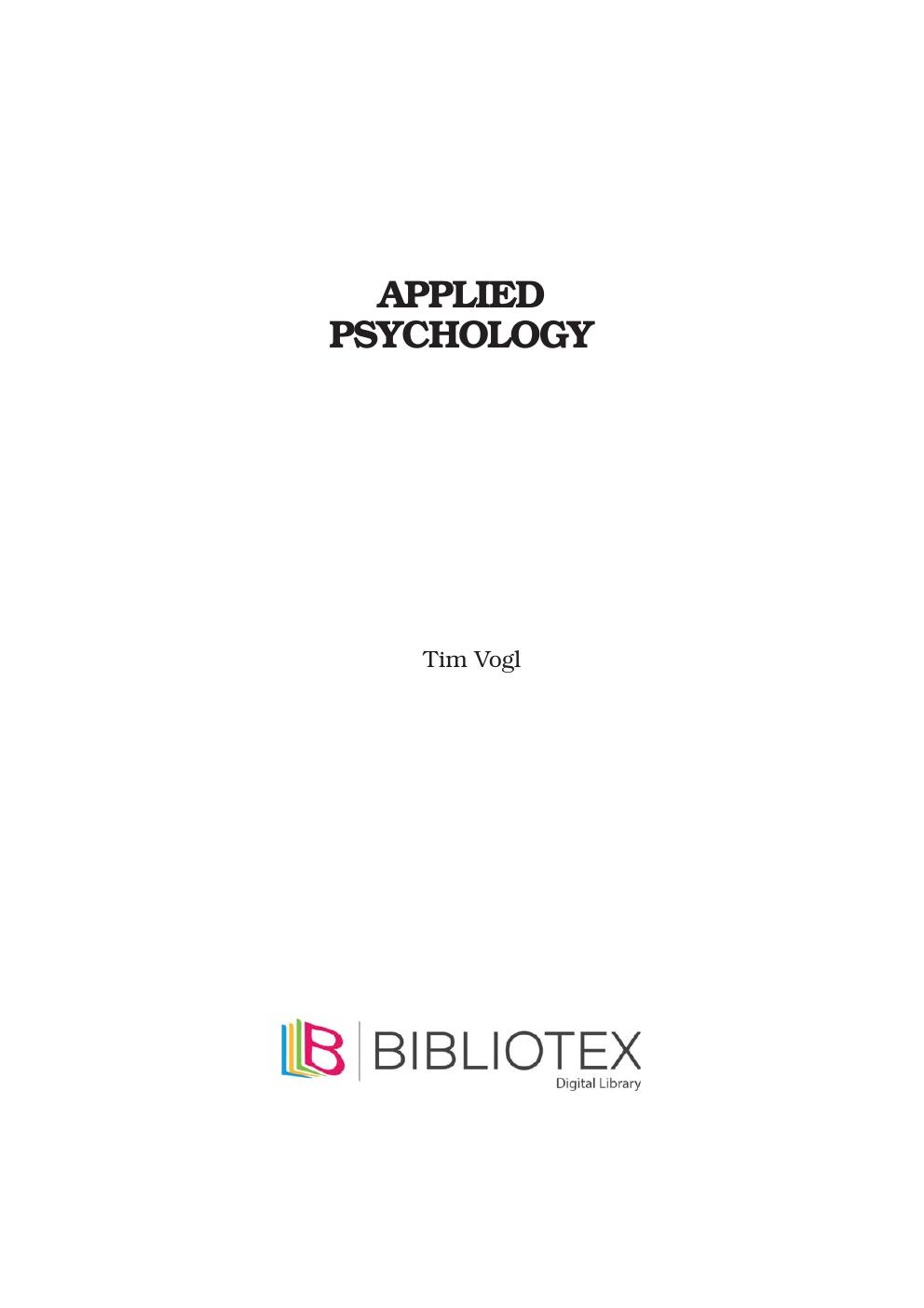 Preview page 5 of Applied psychology Social Sciences By Tim Vogl eBook PDF