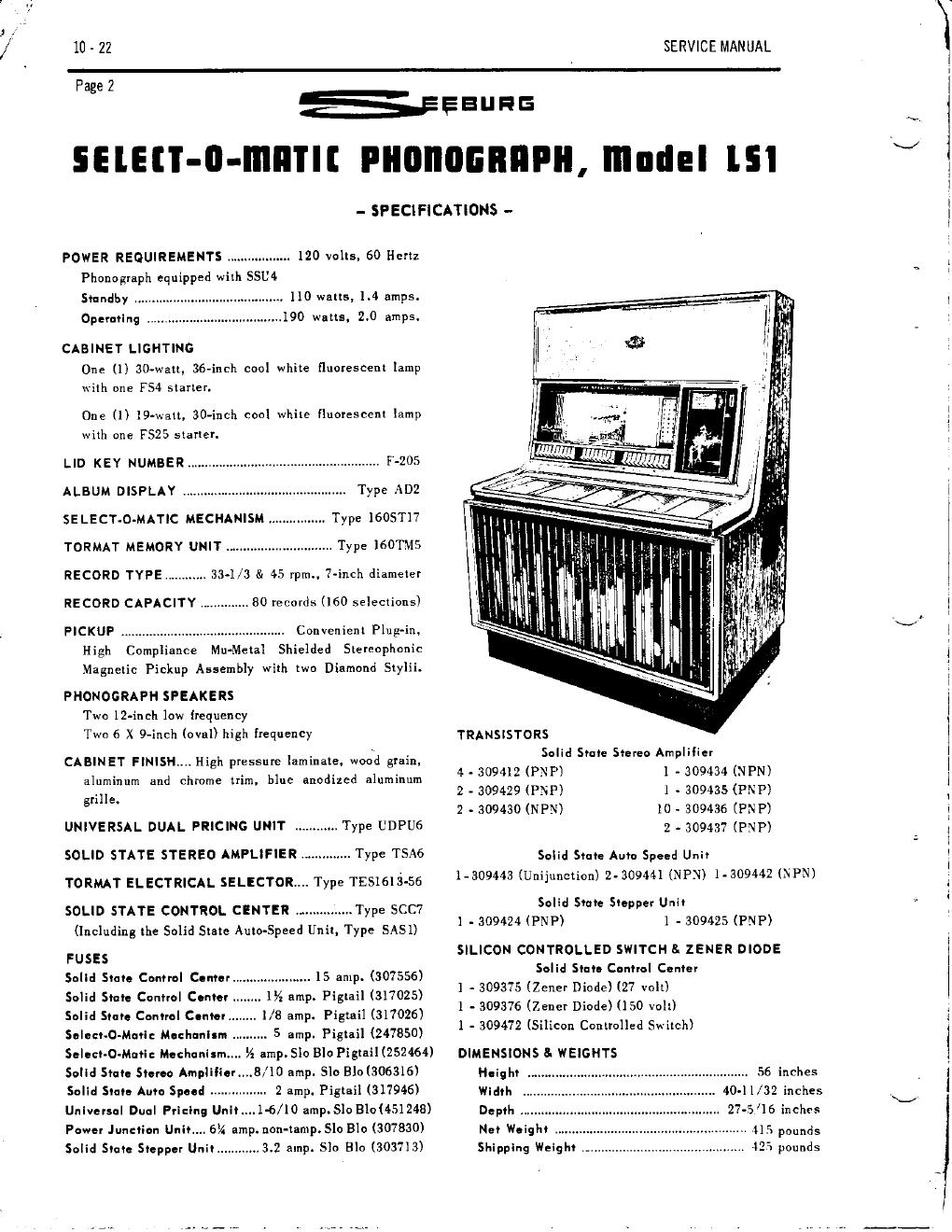 Preview page 4 of Seeburg - LS1 - LS2 - Phonograph - Service Workshop Manual