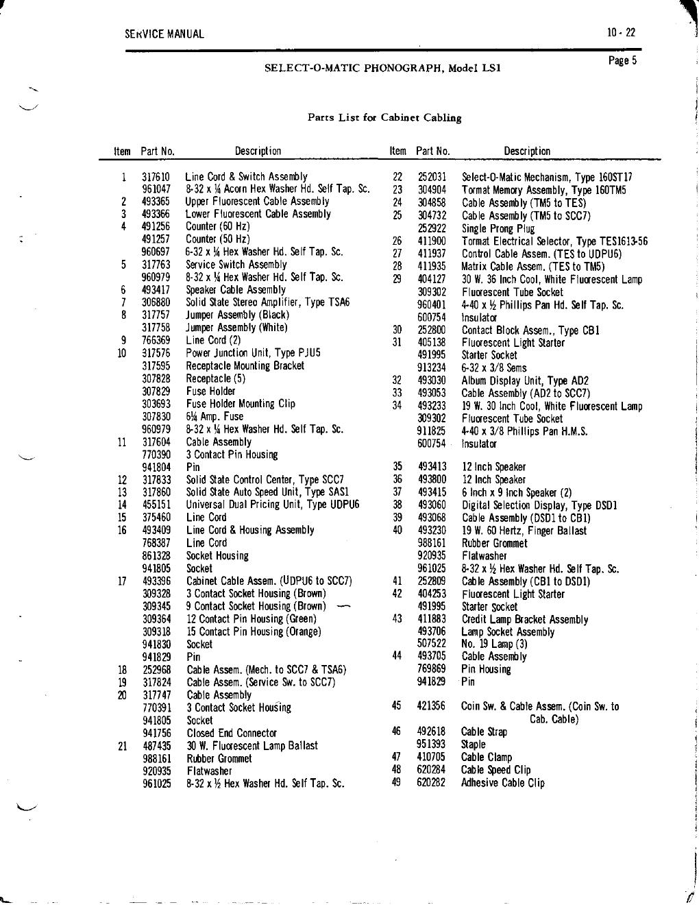 Preview page 7 of Seeburg - LS1 - LS2 - Phonograph - Service Workshop Manual