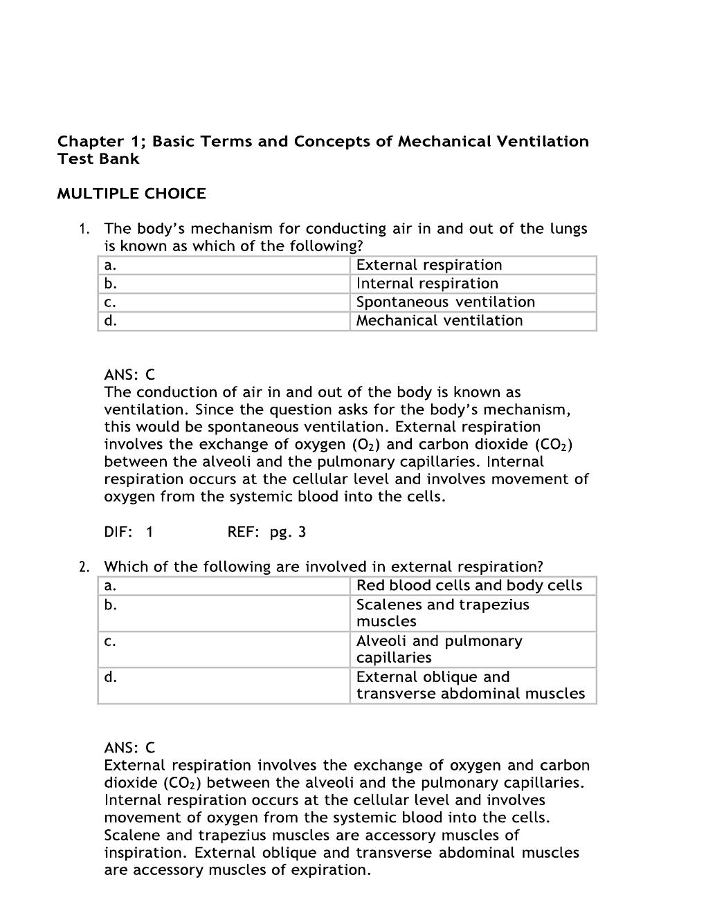 Preview page 2 of Test Bank For Pilbeam's Mechanical Ventilation 8th Edition By Cairo