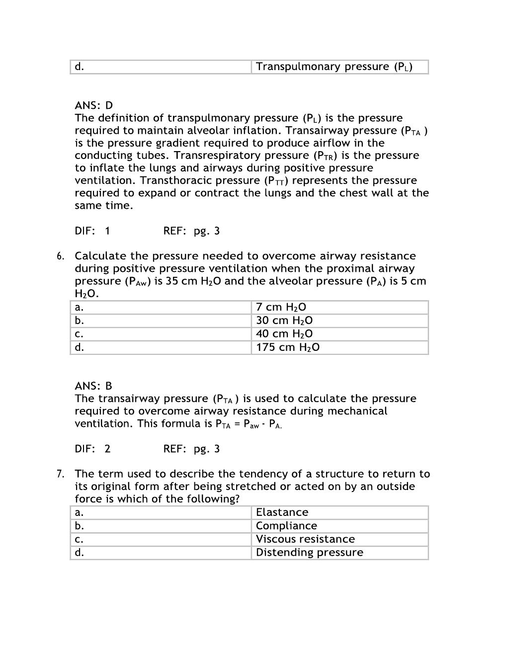 Preview page 4 of Test Bank For Pilbeam's Mechanical Ventilation 8th Edition By Cairo