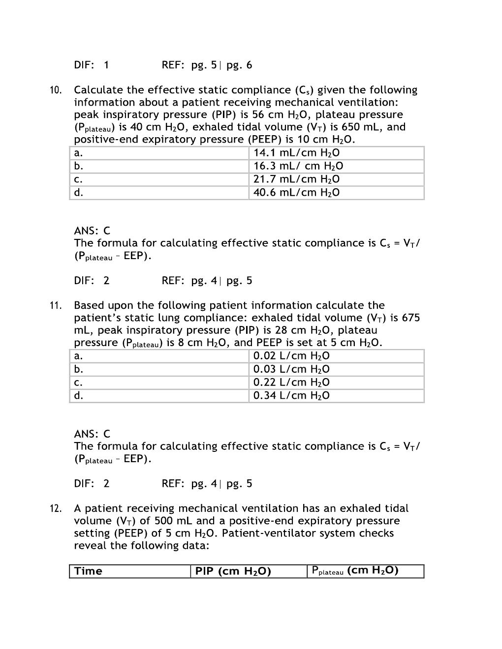 Preview page 6 of Test Bank For Pilbeam's Mechanical Ventilation 8th Edition By Cairo