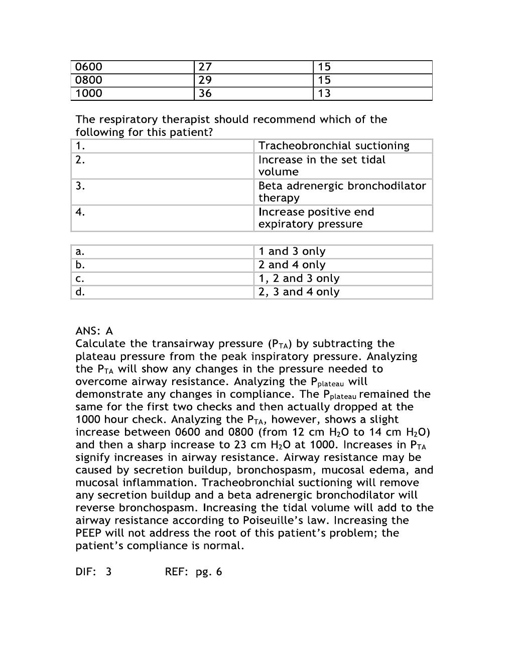 Preview page 7 of Test Bank For Pilbeam's Mechanical Ventilation 8th Edition By Cairo