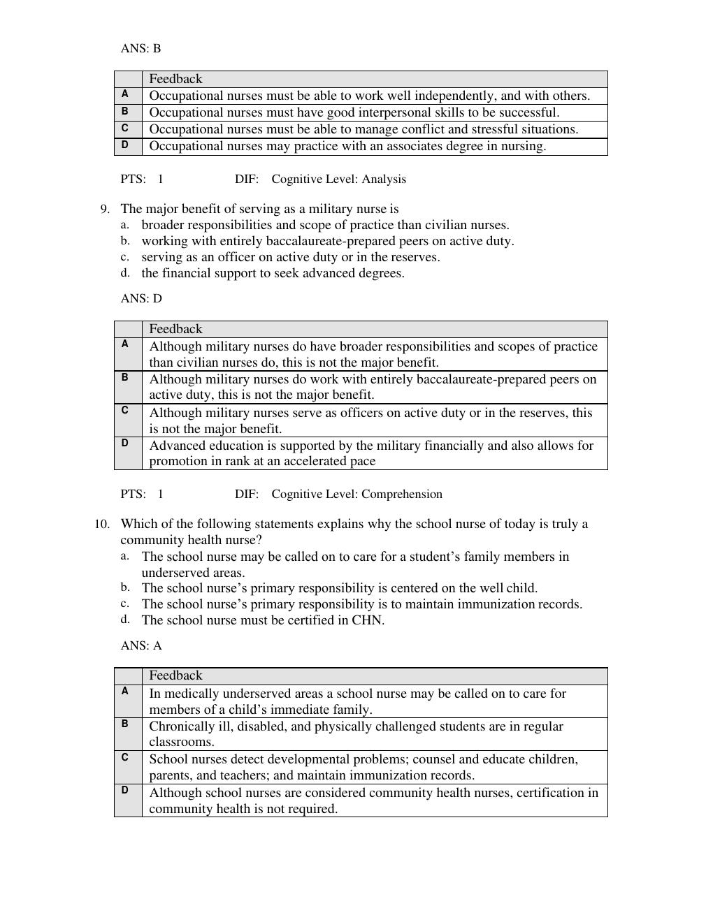 Preview page 6 of Test Bank For Professional Nursing: Concepts & Challenges, 10th Edition  BY  Beth Black