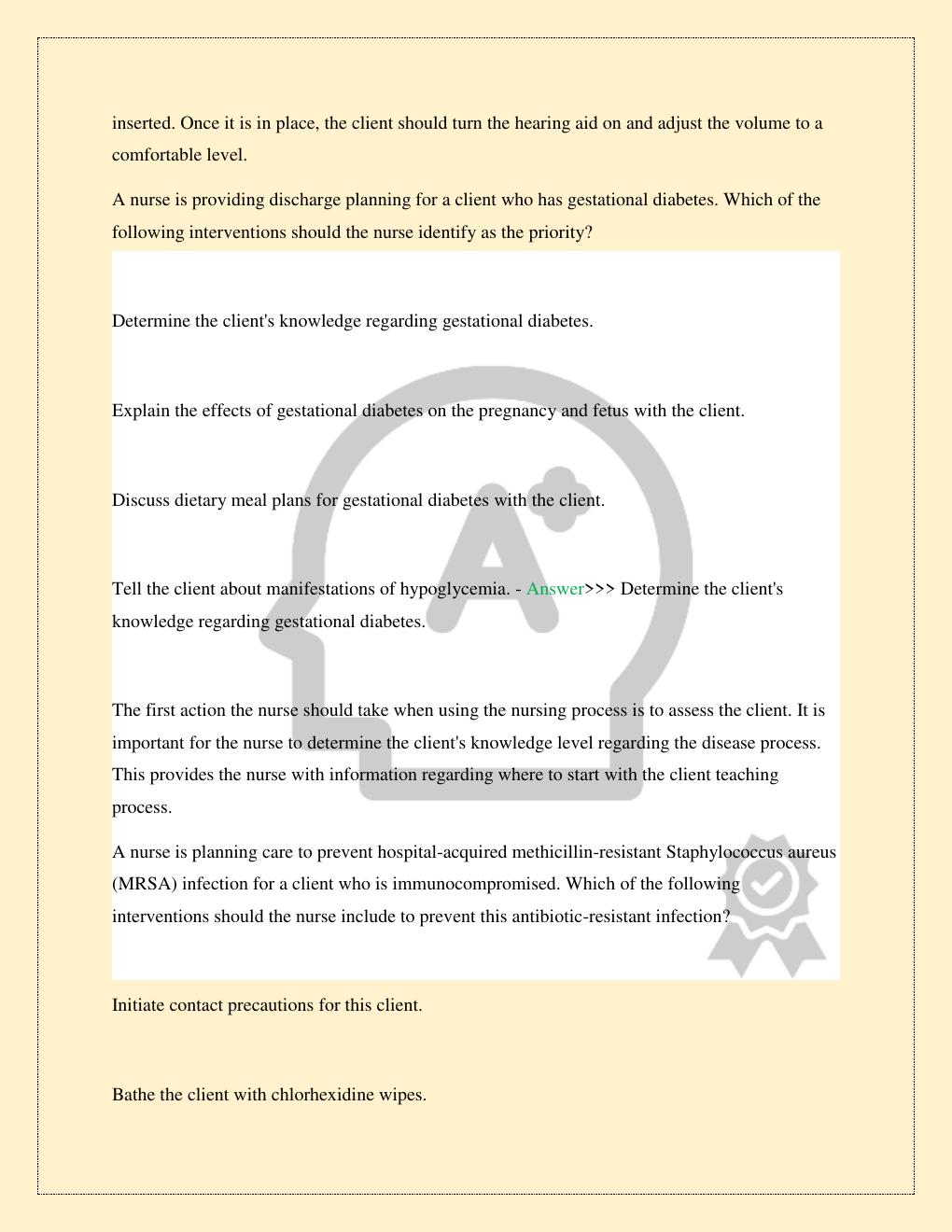 Preview page 4 of ATI NURSING TESTING LEVEL 2 PROCTORED TEST EXAM LATEST 2026/2027 COMPLETE STUDY QUESTIONS WITH VERIFIED CORRECT SOLUTION