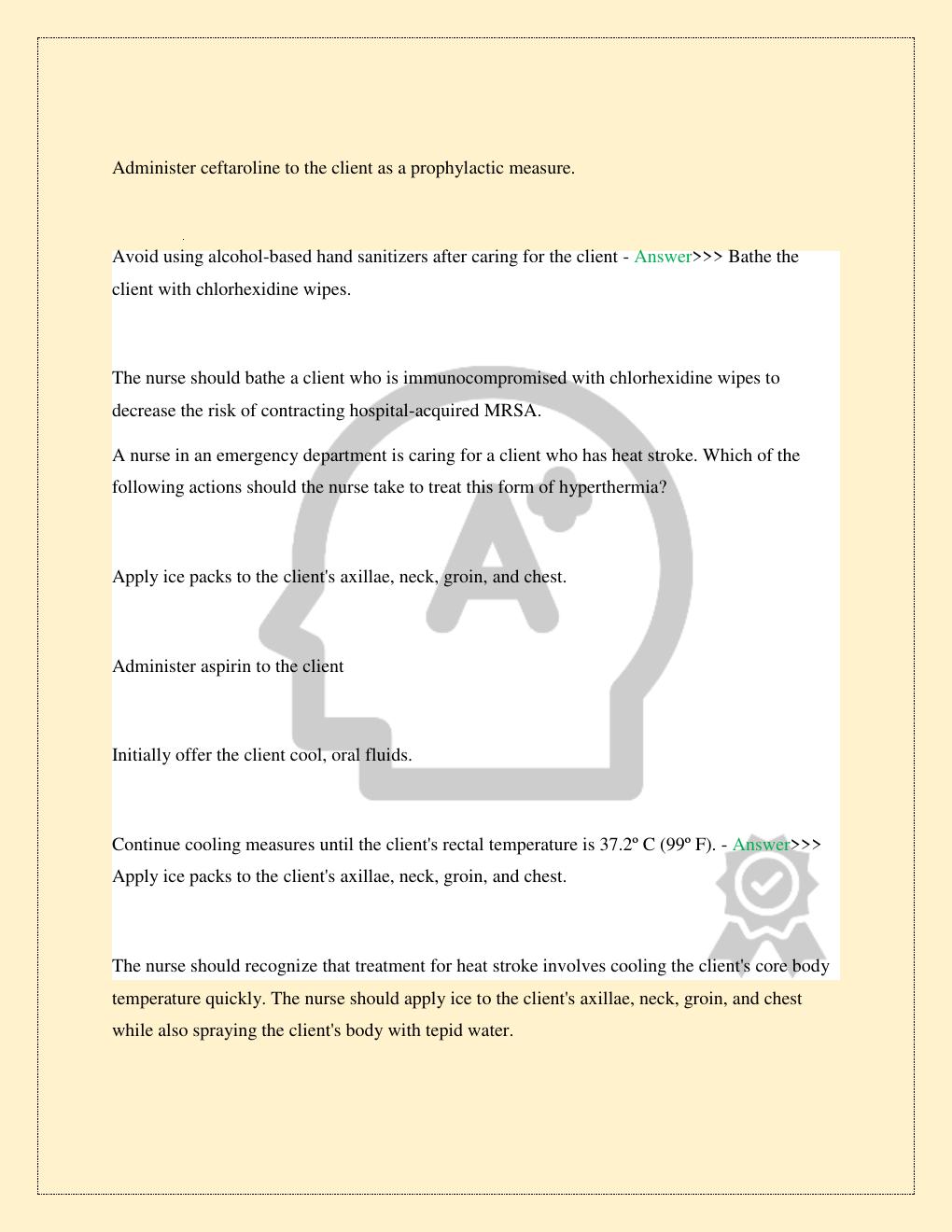 Preview page 5 of ATI NURSING TESTING LEVEL 2 PROCTORED TEST EXAM LATEST 2026/2027 COMPLETE STUDY QUESTIONS WITH VERIFIED CORRECT SOLUTION