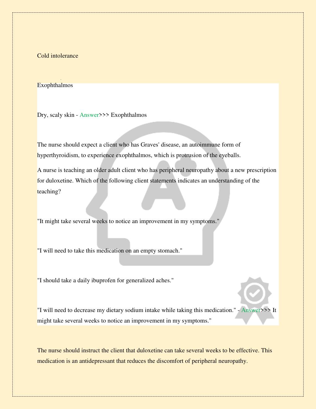 Preview page 9 of ATI NURSING TESTING LEVEL 2 PROCTORED TEST EXAM LATEST 2026/2027 COMPLETE STUDY QUESTIONS WITH VERIFIED CORRECT SOLUTION
