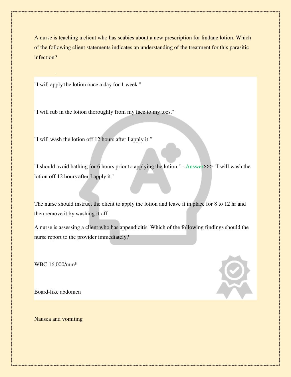 Preview page 10 of ATI NURSING TESTING LEVEL 2 PROCTORED TEST EXAM LATEST 2026/2027 COMPLETE STUDY QUESTIONS WITH VERIFIED CORRECT SOLUTION