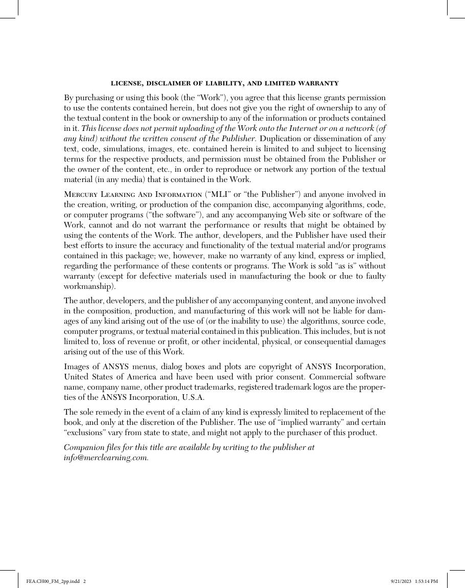 Preview page 3 of Finite Element Analysis A Primer 2nd Edition By Sarhan M. Musa eBook PDF