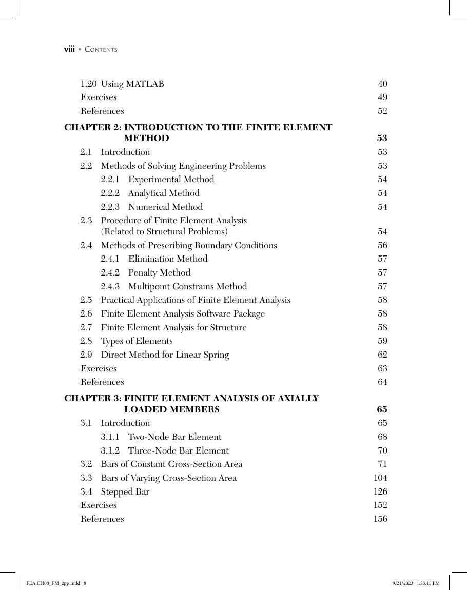 Preview page 9 of Finite Element Analysis A Primer 2nd Edition By Sarhan M. Musa eBook PDF