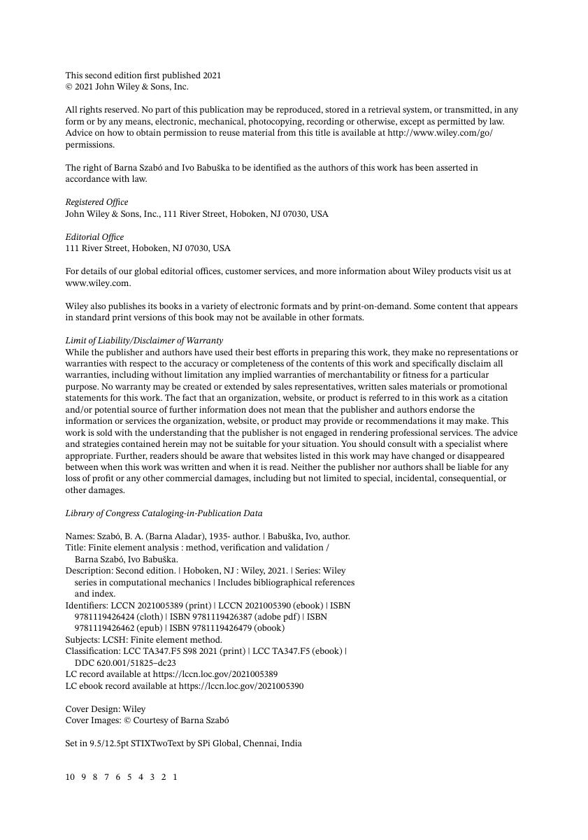 Preview page 6 of Finite Element Analysis Method, Verification and Validation 2nd Edition By Barna Szabó, Ivo Babuška eBook PDF
