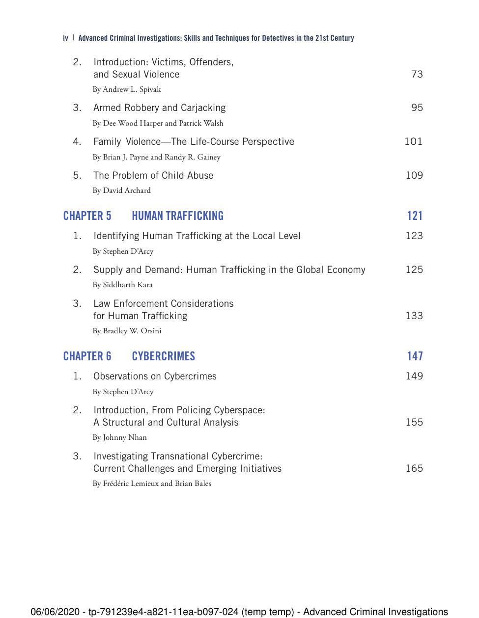 Preview page 5 of Advanced Criminal Investigations 2nd Edition By Stephen D'Arcy