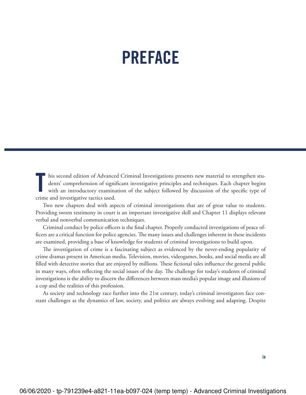 Preview page 9 of Advanced Criminal Investigations 2nd Edition By Stephen D'Arcy