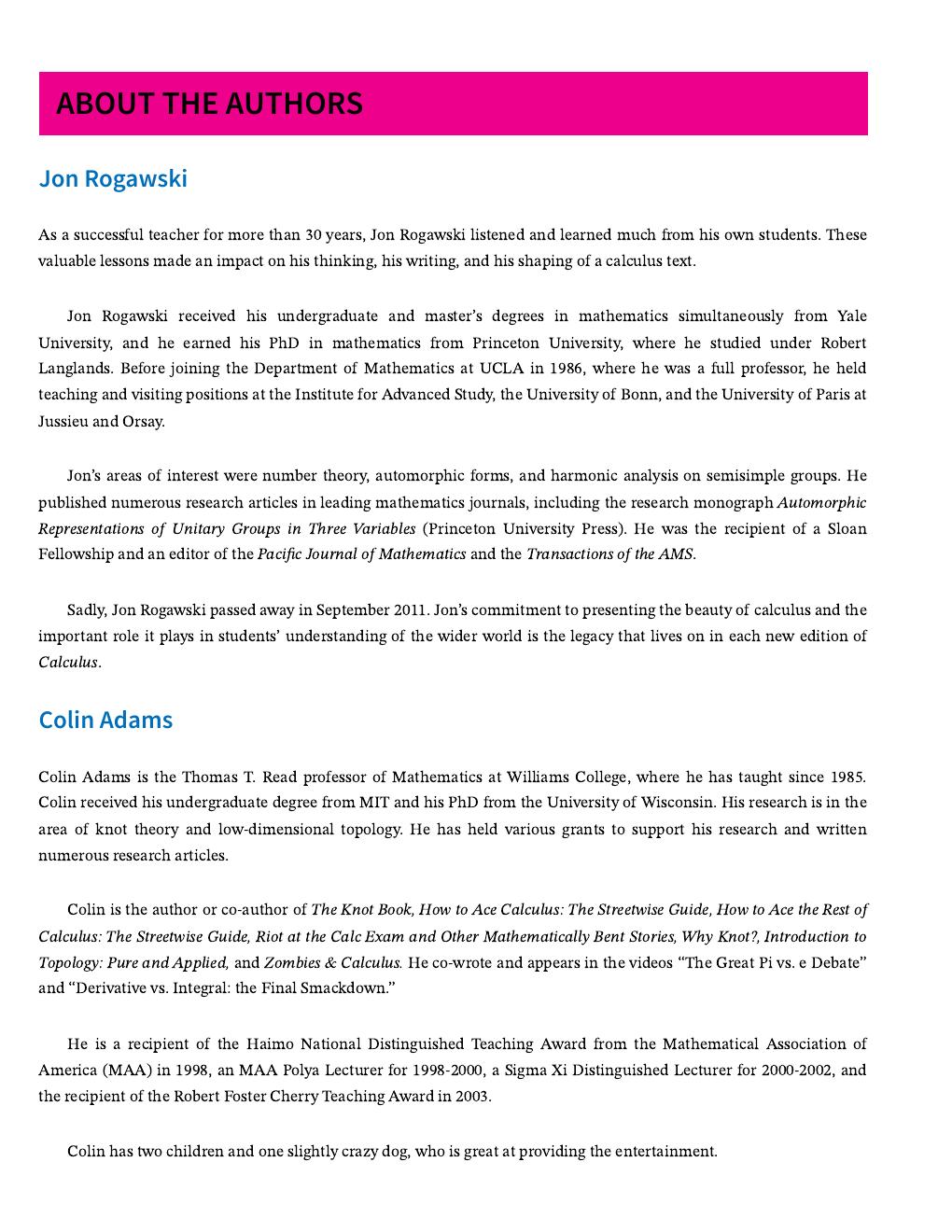 Preview page 7 of Calculus Early Transcendentals Single Variable 4th Edition By Jon Rogawski; Colin Adams; Robert Franzosa eBook