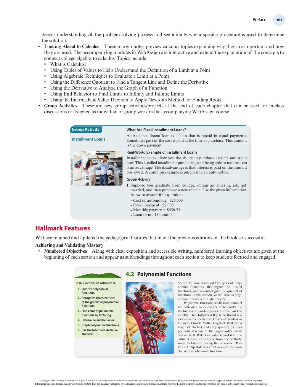 Preview page 9 of College Algebra, 13th Edition By David Gustafson, Jeffrey Hughes