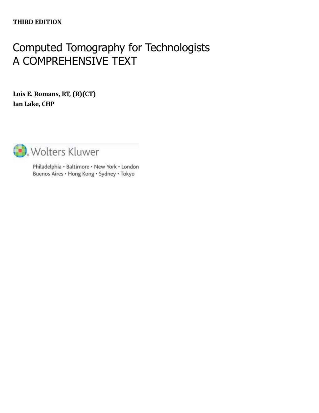 Preview page 3 of Computed Tomography for Technologists A Comprehensive Text 3rd Edition By Lois Romans