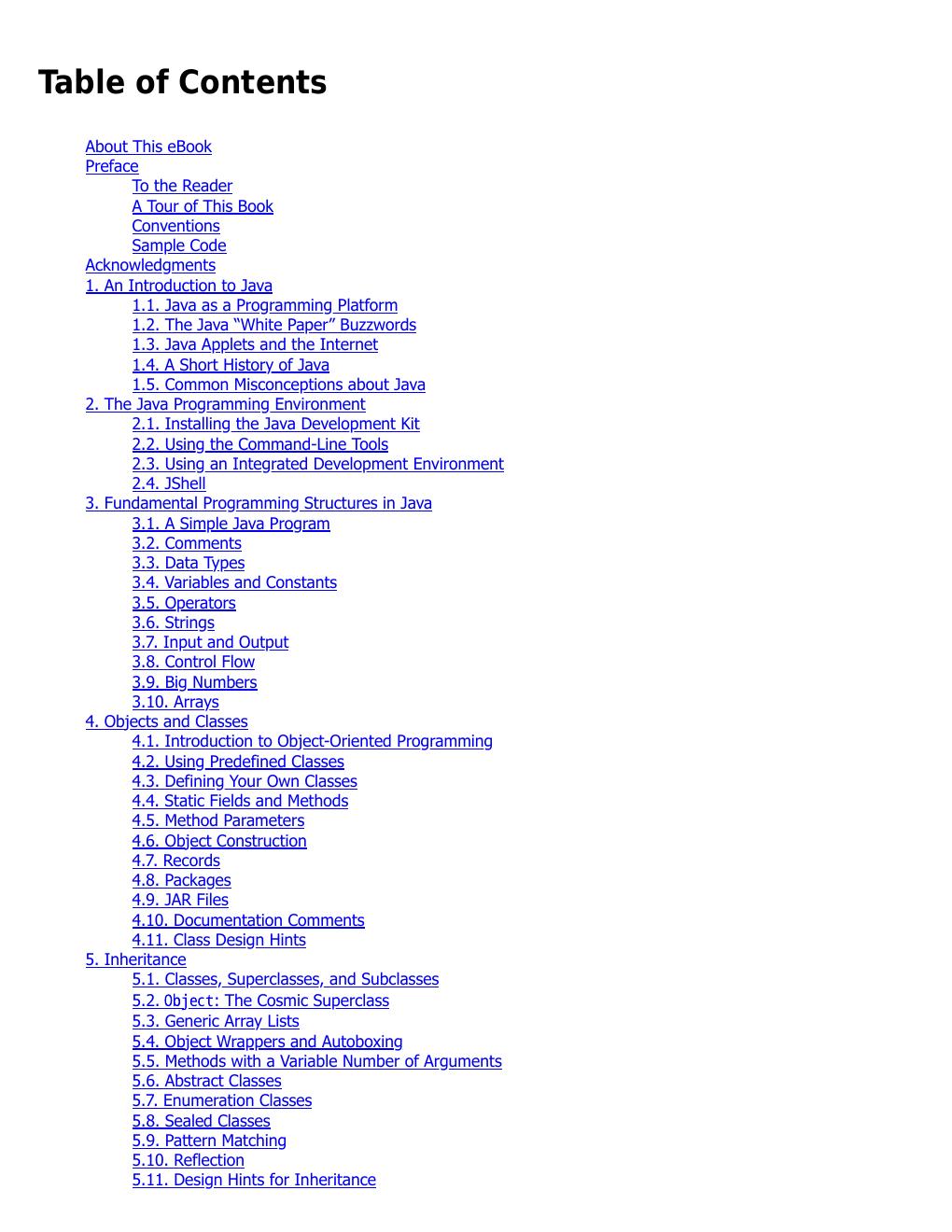 Preview page 6 of Core Java Advanced Features Volume I 13th Edition By Cay Horstmann