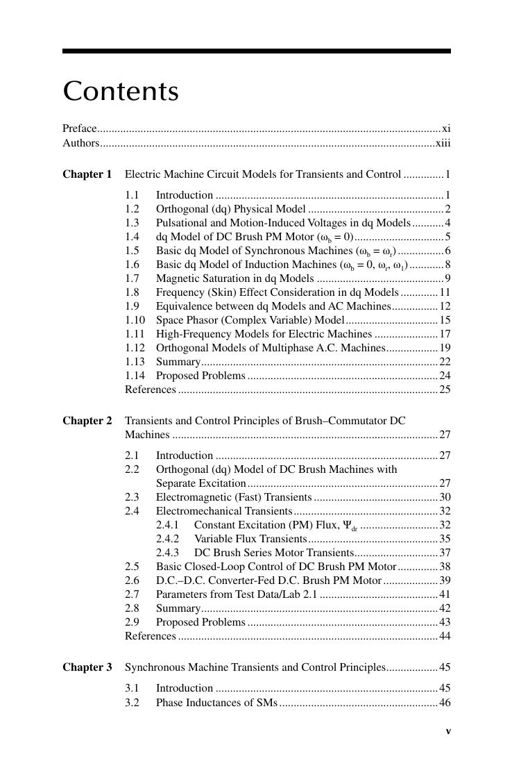 Preview page 6 of Electric Machines Transients Control Principles Finite Element Analysis and Optimal Design with MATLAB® 2nd Edition By B