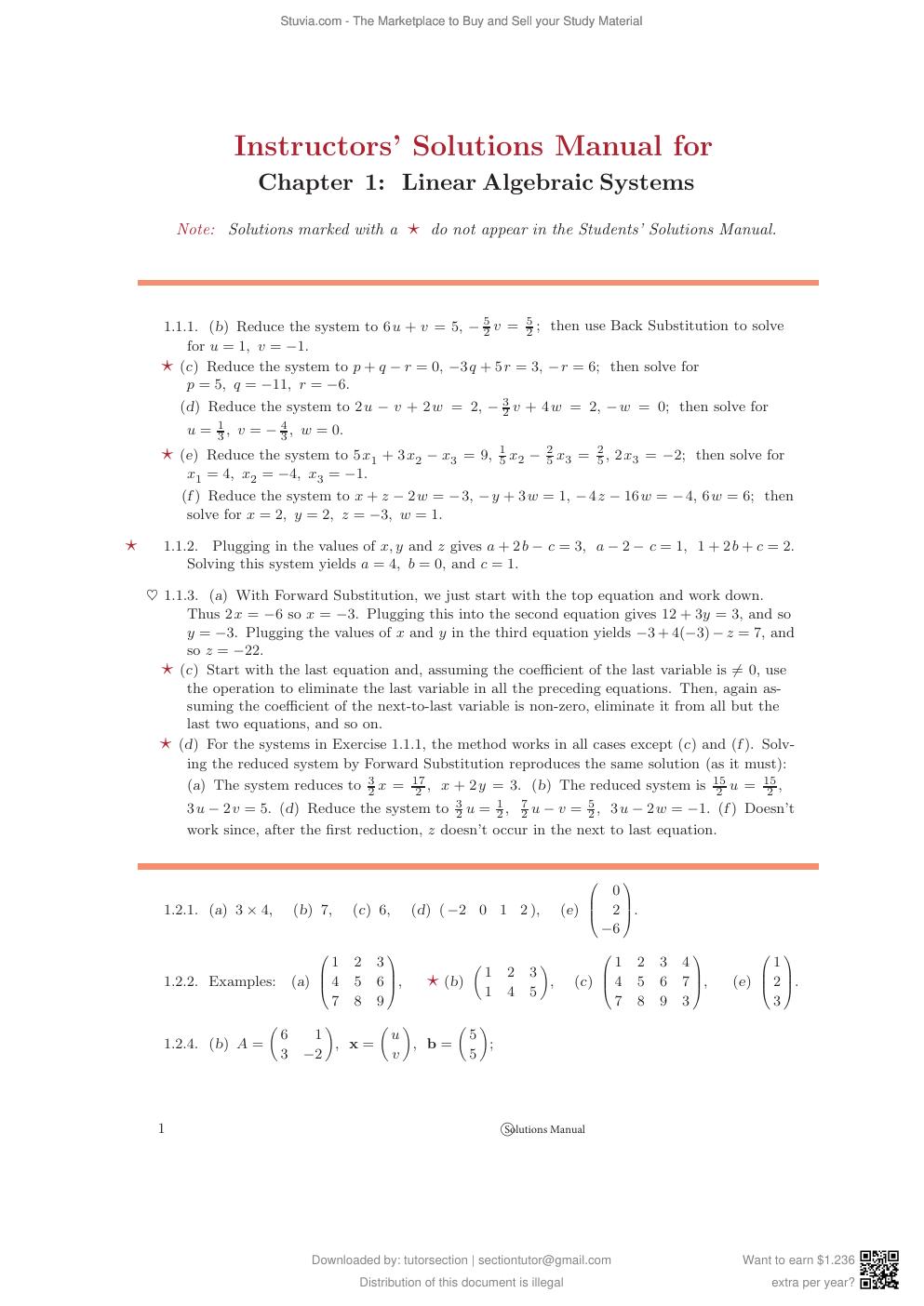 Preview page 3 of Instructors’ Solutions Manual for Applied Linear Algebra 2nd Edition By Peter J.Olver and Chehrzad Shakiban (All Chapter